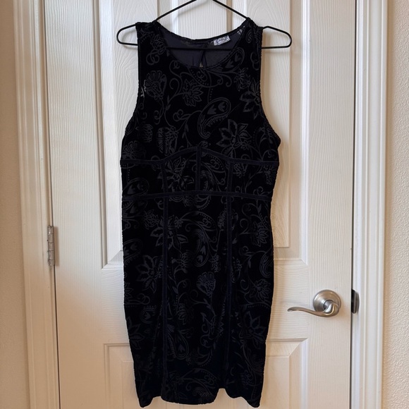 Free People Intimately Burnout Babe Black Velvet Bodycon Dress Festival Large - Picture 4 of 12